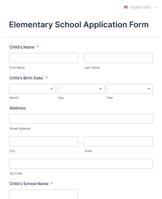 Elementary School Application Form Template | Jotform
