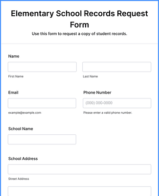 Elementary School Records Request Form Template | Jotform