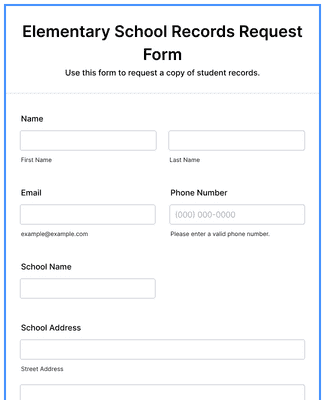 Elementary School Records Request Form Template | Jotform