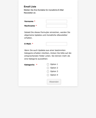 Form Templates: Email Liste