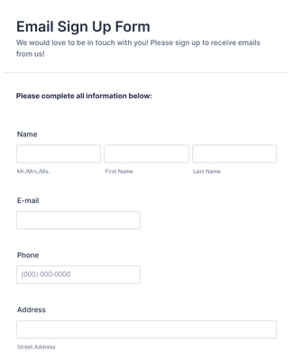 Contact Information Collection Form Template JotForm