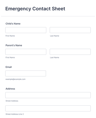 Emergency Contact Sheet Form Template | Jotform