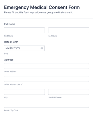 Emergency Medical Consent Form Template | Jotform