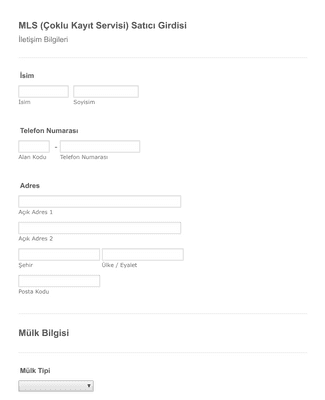 Form Templates: Emlak Kayıt Formu