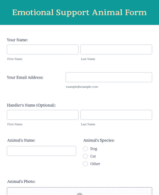 Service Animal Form.pdf Animal Shelter Form & PDF Templates | Jotform