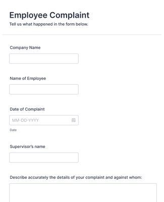 Employee Complaint Form Template | Jotform