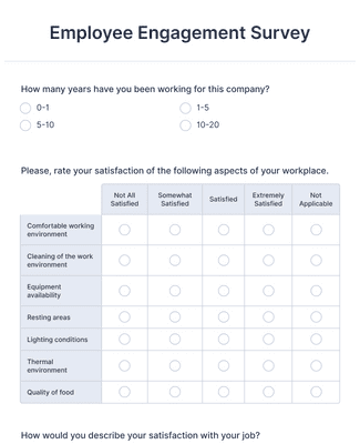 Form Templates: Employee Engagement Survey