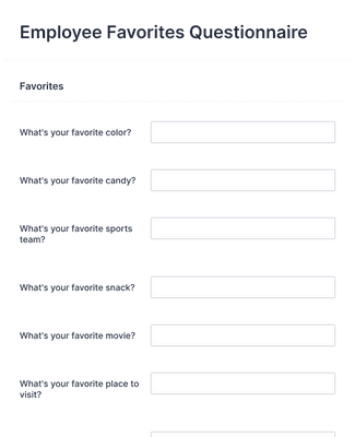 Template employee-favorites-questionnaire