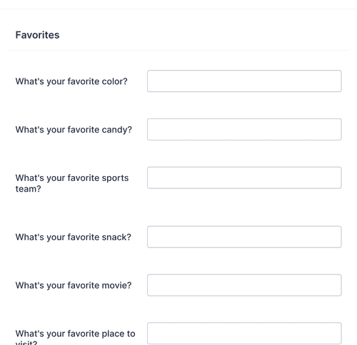 Form Templates: Employee Favorites Questionnaire
