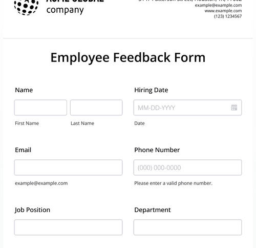 Form Templates: Employee Feedback Form