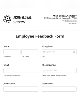 Form Templates: Employee Feedback Form