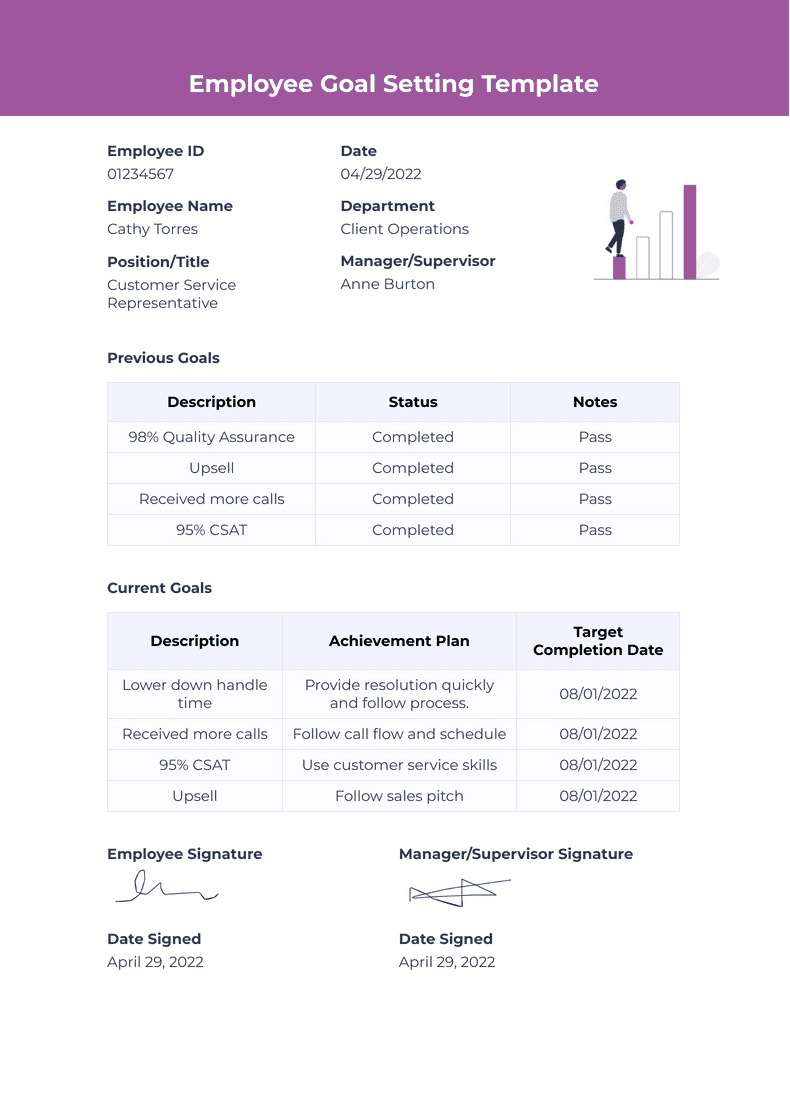 Employee Goal Setting Template - PDF Templates | Jotform