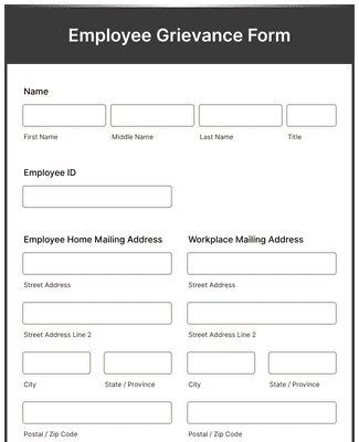 Form Templates: Employee Grievance Form