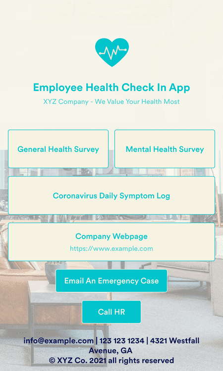 Employee Health Check In App
