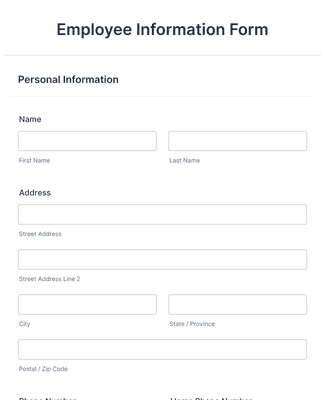 Form Templates: Employee Information Form