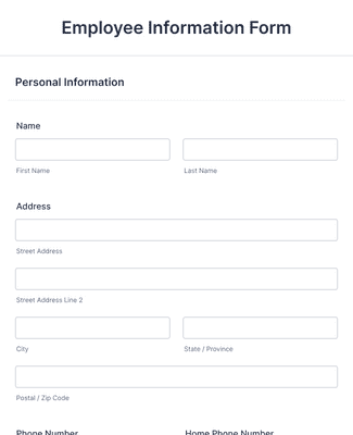 Form Templates: Employee Information Form