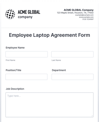 Employee Laptop Agreement Form 