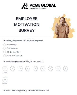 Form Templates: Employee Motivation Survey