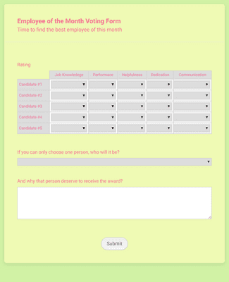 Voting Forms - Form Templates | JotForm