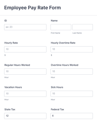 Employee Pay Rate Form Template | Jotform