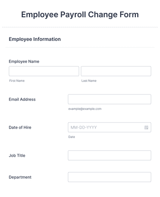 Employee Payroll Change Form Template | Jotform