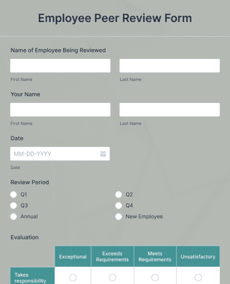 Form Templates: Employee Peer Review Template