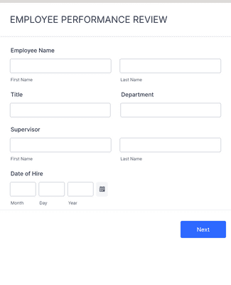 Form Templates: Employee Performance Review