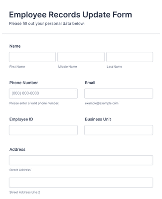 Employee Records Update Form Template | Jotform