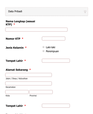 Employee Recruitment Form in Indonesian