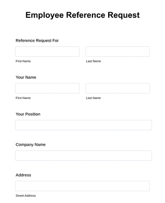 Employee Reference Request Form Template | Jotform
