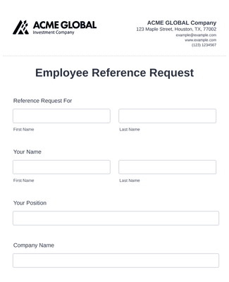 Form Templates: Employee Reference Request