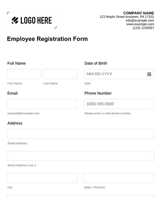 Employee Registration Form Template | Jotform