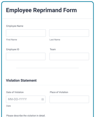 Employee Reprimand Form Template | Jotform