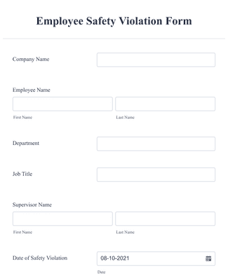 Form Templates: Employee Safety Violation Form