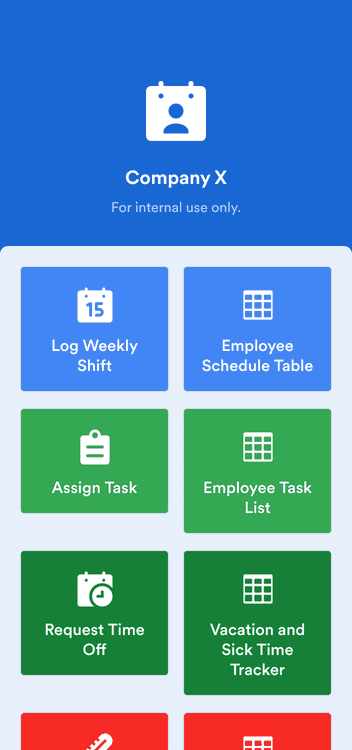 Employee Scheduling App Template Jotform