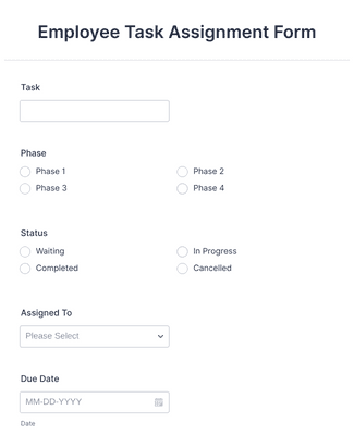 Form Templates: Employee Task Assignment Form