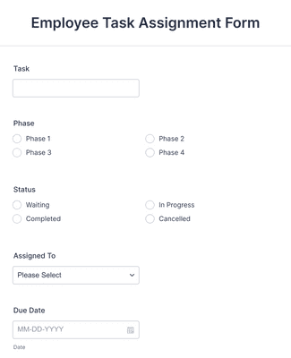 Employee Task Assignment Form Template | Jotform