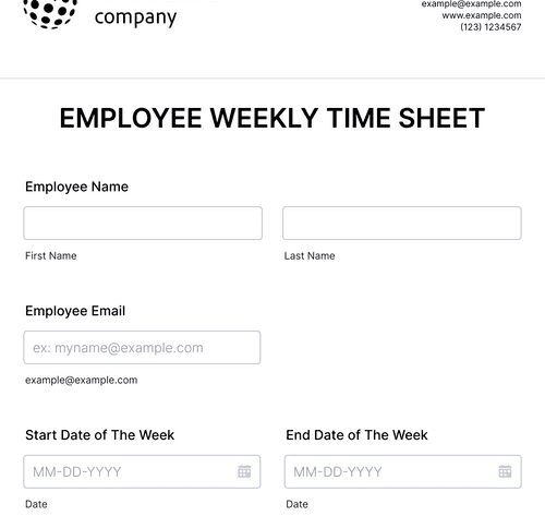 Employee Time Utilization Form.pdf Worker Timesheet and Tracking Form Form Template | Jotform