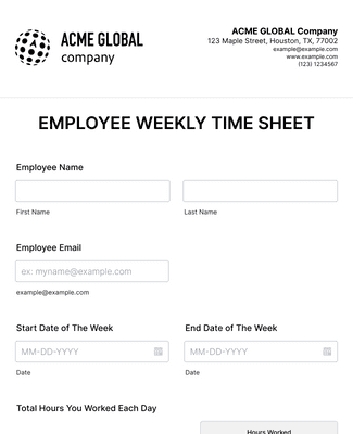 Form Templates: Employee Timesheet Template
