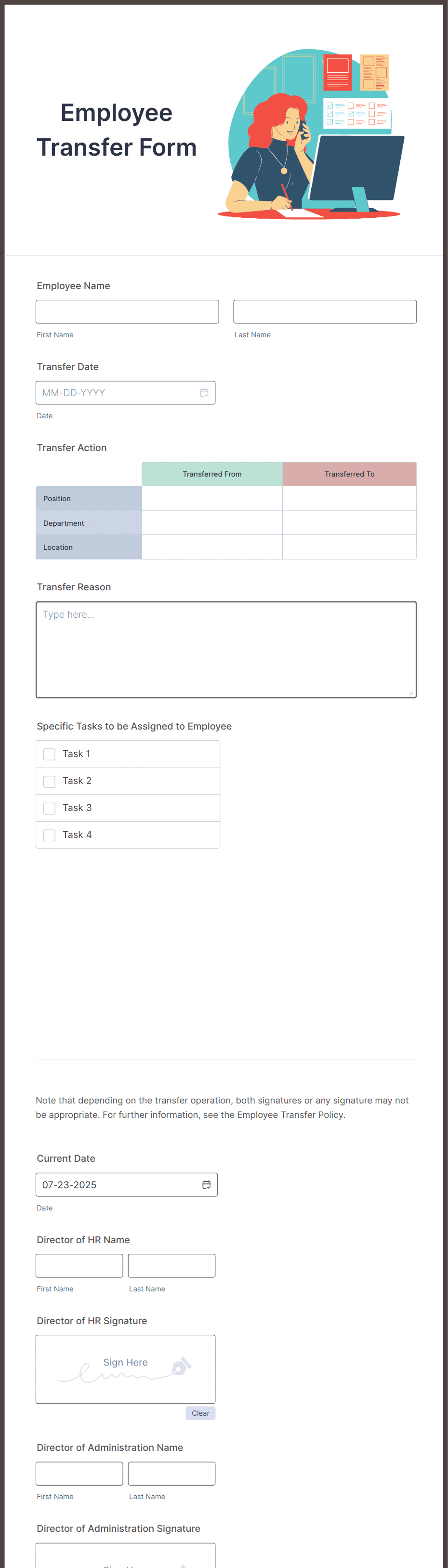 Template employee-transfer-form