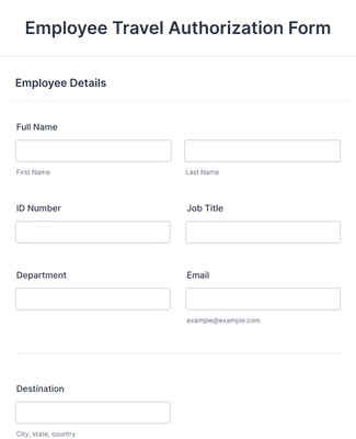 Form Templates: Employee Travel Authorization Form