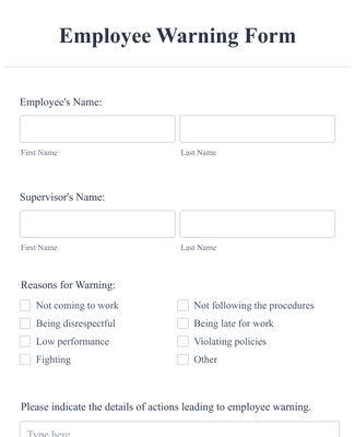 Form Templates: Employee Warning Form