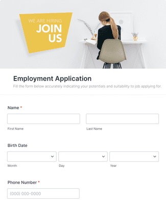 Form Templates: Employment Application Form