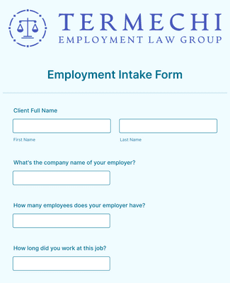 Form Templates: Employment Intake Form