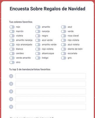 Encuesta Sobre Regalos de Navidad Plantilla de formulario | Jotform