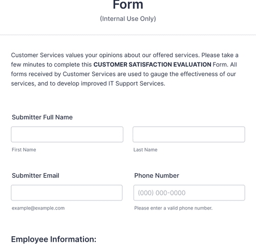 Form Templates: End User Satisfaction Evaluation Form