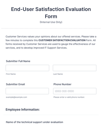 End-User Satisfaction Evaluation Form Template | Jotform