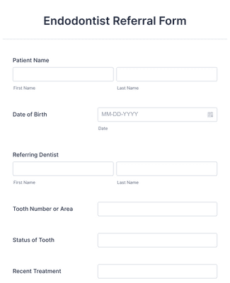 Endodontist Referral Form Template | Jotform