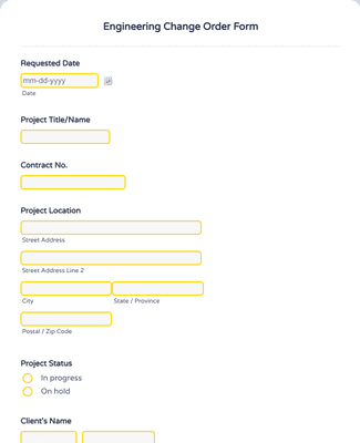 Engineering Change Order Form