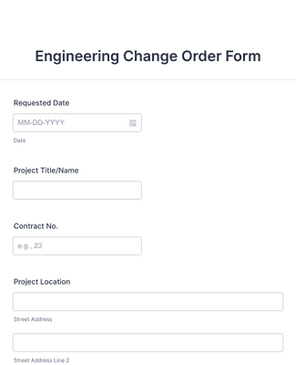 Form Templates: Engineering Change Order Form